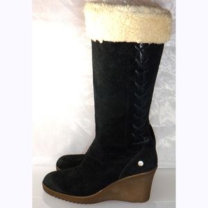 UGG shearling leather & sheepskin wedge boots